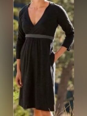 Ibex Indie merino wool hooded surplice neckline dress